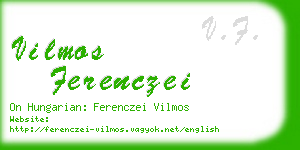 vilmos ferenczei business card